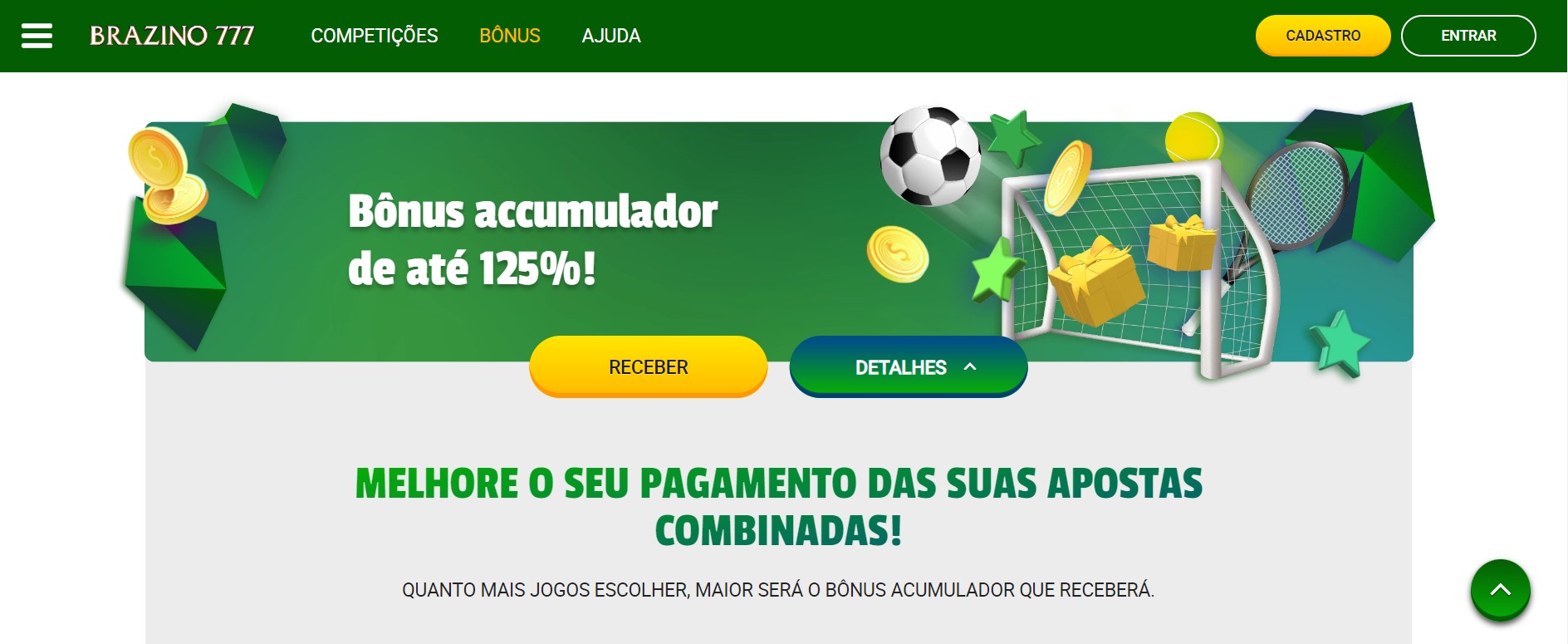 Bônus Brazino 777 para apostas esportivas