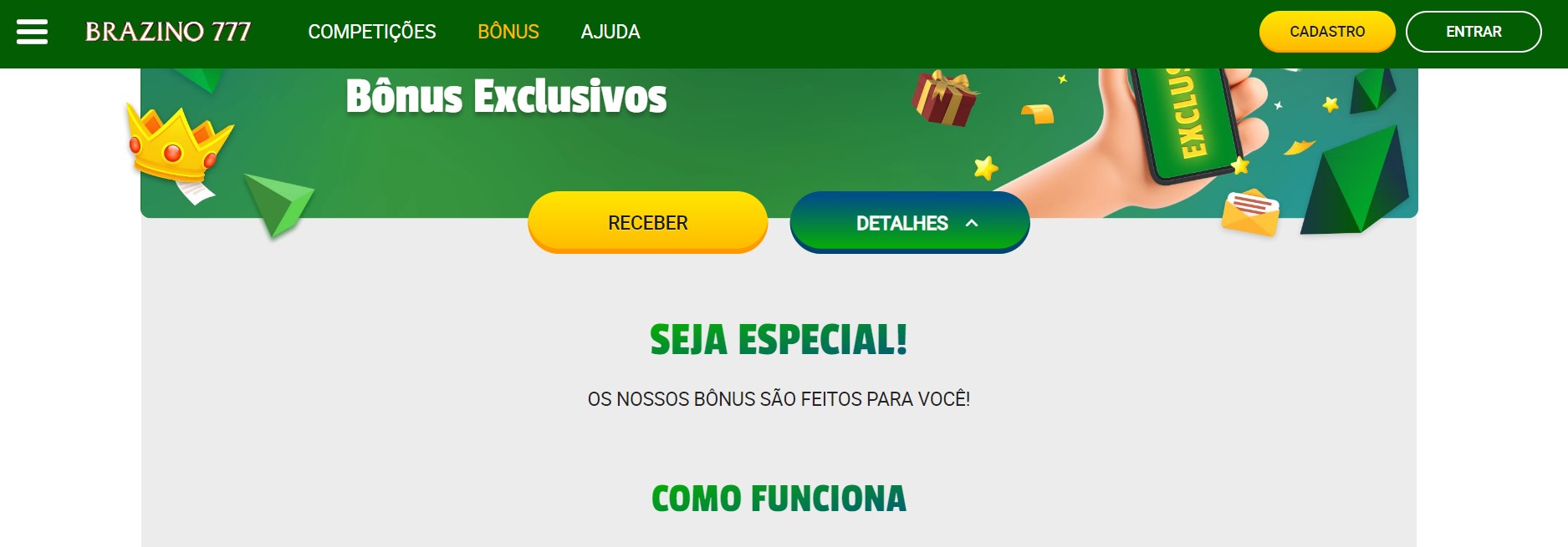 Bônus Exclusivos com Código