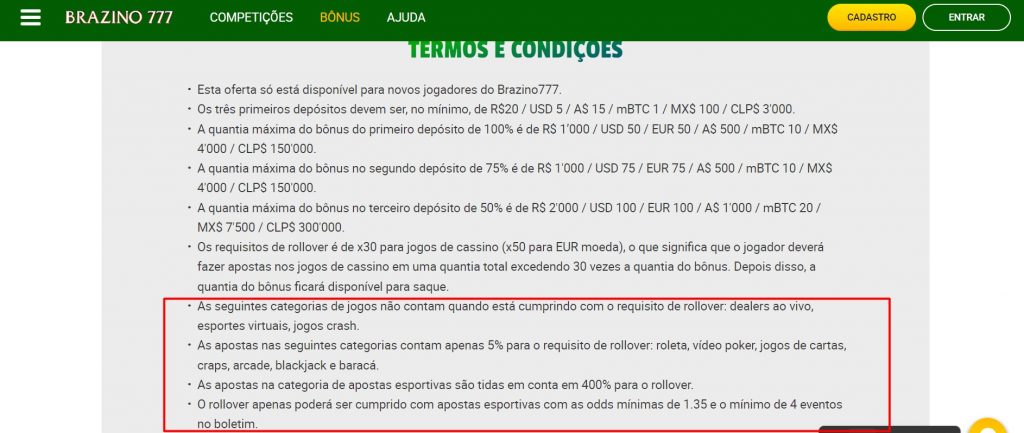 Termos e Condições